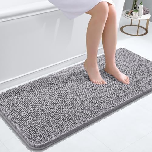 OLANLY Bathroom Runner Rugs 47x20, Extra Soft Absorbent Chenille Bath Rugs by OLANLY