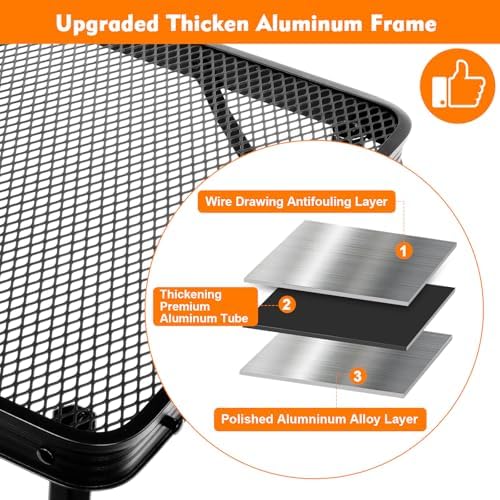 4 Ft Metal Folding Table, Folding Grill Table with 16.5/26 in Heights - Image 5