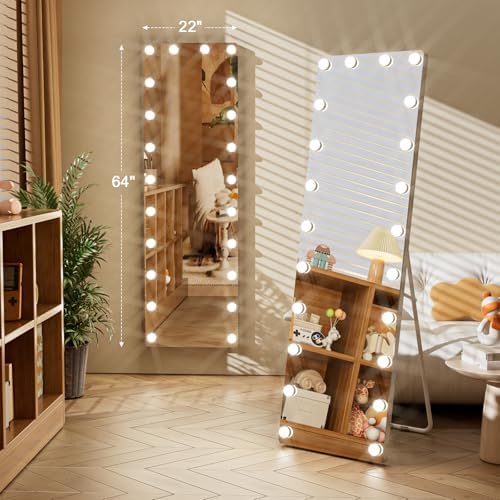 Kosmonia 64"x22" Hollywood Full Length Mirror with Light, 22 Dimmable Bulbs - Image 4