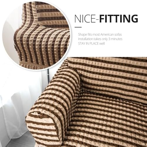 NICEEC Arm Chair Covers Armchair Covers Universal Slipcovers with Skirt - Image 3