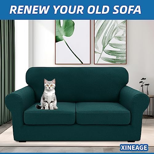 XINEAGE 3-Piece Stretch Loveseat Sofa Cover, Washable Couch Covers for Dog - Image 4
