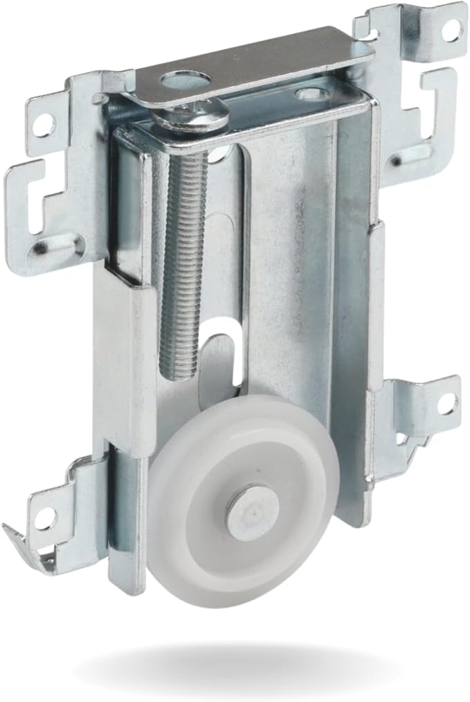 G.A.S. Hardware Steel-Framed Mirror Bottom Closet Door Roller Assembly Convex 1-7/16" Wheels | Roller Replacement for Closet Mirror Wardrobe Doors | Nylon Flat Roller Wheels (1 Pack) by GASHardware