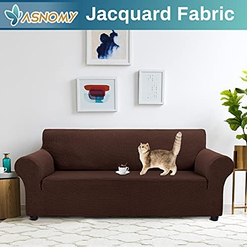 Asnomy Stretch Oversized Couch Covers for Sofa Slipcover,Chocolate - Image 2