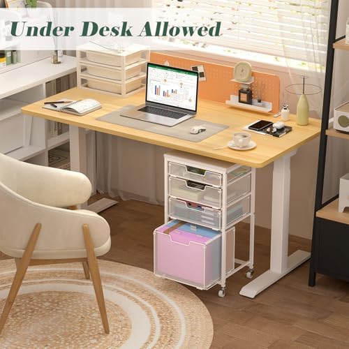 Sbanmao 4 Drawer Rolling File Cart with Wheels, Mobile Filing Cabinet for Home Office, Hanging File Organizer, Under Desk Storage, Multifunctional Utility Cart Printer Stand, White - Image 6