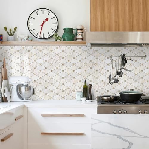 STICKGOO 10 Sheets Peel and Stick Backsplash, Polished Eurasia Beige - Image 4