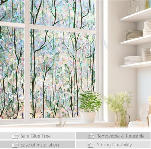 LEMON CLOUD Rainbow Window Privacy Film with Tools, 35.4" x 78.7" - Image 2