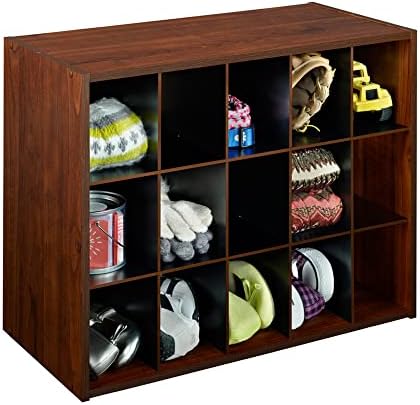 ClosetMaid 15 Cube Stackable Storage Organizer for Shoes, Bags, Crafts, Hobbies with Wood Shelves, for Closet, Entryway or Mudroom, Dark Cherry - Image 3