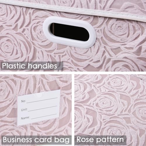 PRANDOM Jumbo Collapsible Storage Cubes with Lids Fabric Decorative Storage Bins Boxes Organizer Baskets with Cover Handles for Bedroom Closet Living Room 23.2x15.7x11.8 Inch 3 Pack - Image 4
