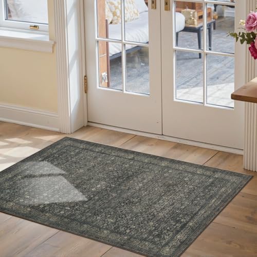 2x3 GreenWashable Entryway Rug,Small Door Mat for Bathroom Kitchen - Image 2