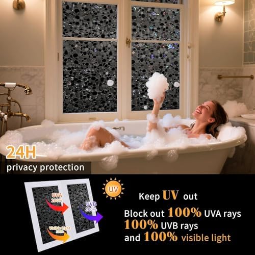 JAYONG Total Blackout Window Privacy Film with Tools, 35.4'' x 196.8'' - Image 2