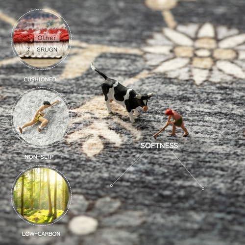 8x10 Washable Area Rugs for Living Room,Bedroom,Dining Room- Classic Black - Image 3