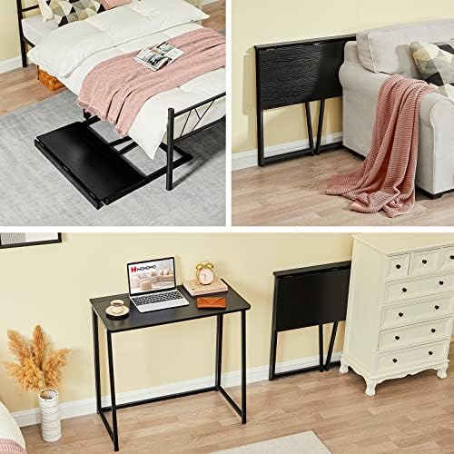 WOHOMO Folding Desk, 31.5" Foldable Computer Table for Small Spaces, Black - Image 6