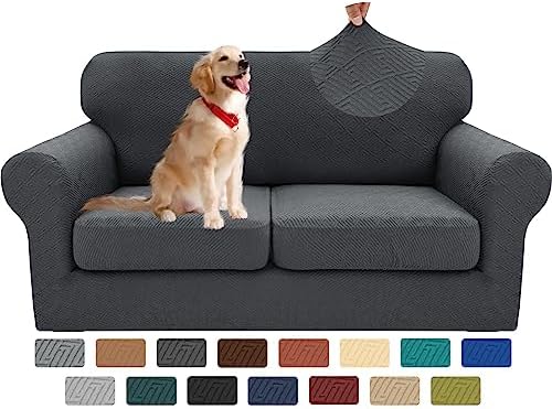 XINEAGE 3-Piece Stretch Loveseat Sofa Cover, Washable Couch Covers for Dog by XINEAGE