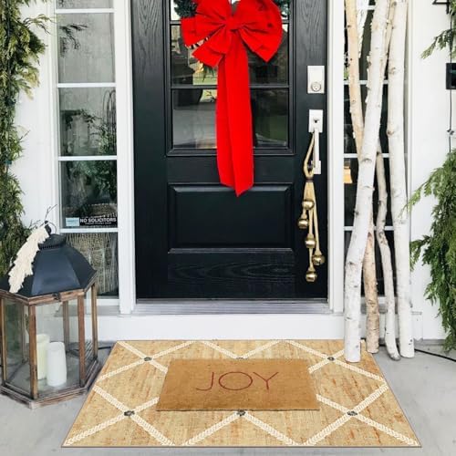 Indoor Front Door Mat, 2x3 Neutral Cottage Geometric Front Door Rug - Image 7