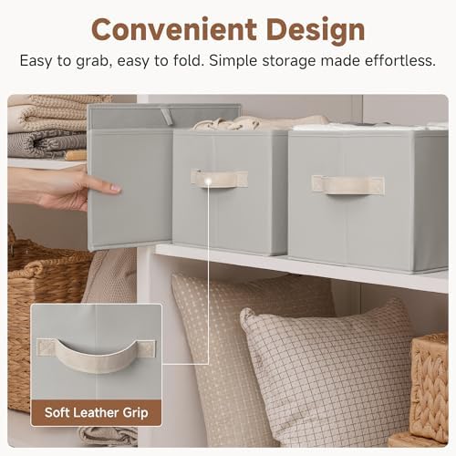 StorageWorks Closet Storage Bins, Light Gray, Large, 3-Pack - Image 6