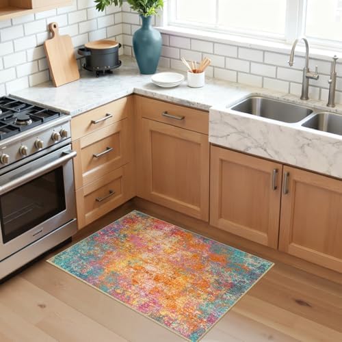RELEANY Washable 2'x3' Abstract Area Rug for Living Room Starlight - Image 2