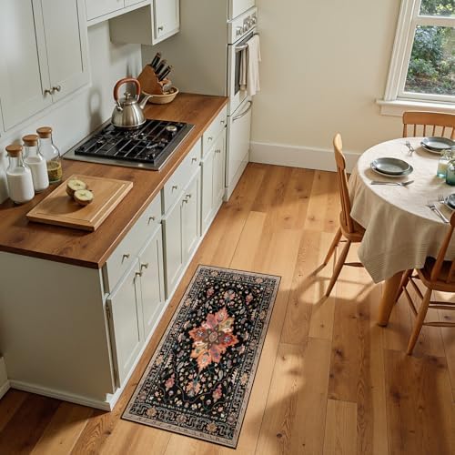 RELEANY Washable Area Rug, Small 2'x4', Black/Colorful - Image 2