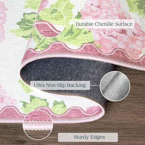 3x5 Pink Entryway Rug, Washable Indoor Outdoor Mats for Front Door - Image 3
