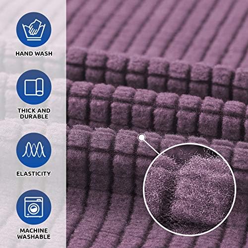 KEKUOU Stretch Chair Sofa Slipcover, Single Couch Cover,Dark Purple - Image 3