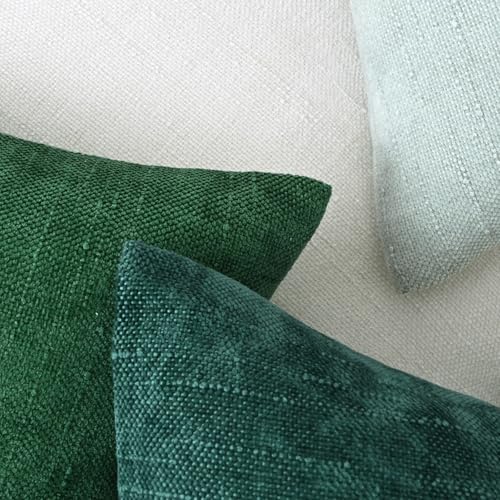 Set of 4 Soft Textured Decorative Throw Pillow Covers 20x20 Inch Cozy Farmhouse Cushion Cover Square Accent Pillow Cases for Bed Couch Sofa Living Room, White Aqua Green - Image 6
