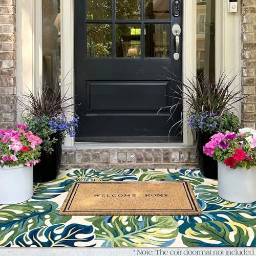 3x5 Monstera Entry Rug Washable Indoor Outdoor Mats for Front Door - Image 4