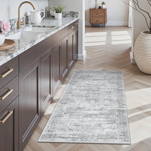Soalmost 2x4 Washable Rugs for Kitchen, Entryway, Small Area Rug Grey - Image 3