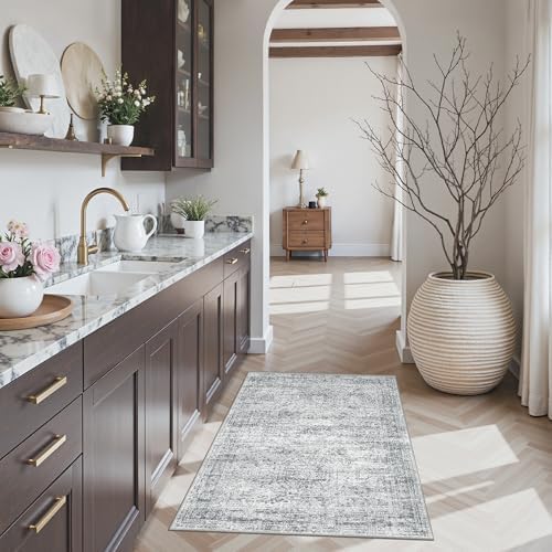 Soalmost 2x3 Washable Rugs for Kitchen, Entryway, Small Area Rug Grey - Image 3