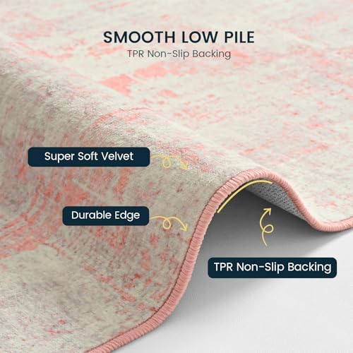 Toneed Washable 5x7 Area Rug with Non-Slip Backing for Living Room - Image 5