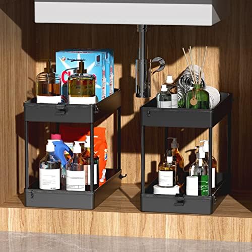 SPACEKEEPER Storage Cart 4-Tier, Bathroom Rolling Cart Utility Storage Organizer Shelf Mobile Shelving Unit for Kitchen Living Room Bathroom Laundry Room & Dressers, Black - Image 3