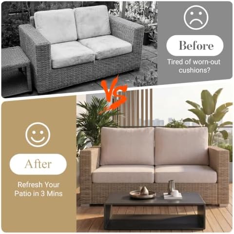 4Pcs Patio Cushion Covers Stretch Outdoor Furniture Protector Slipcovers - Image 4