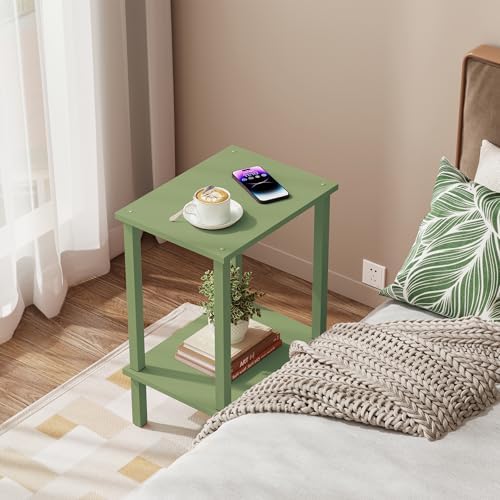 TUTOTAK End Table, Set of 2, Side Table, Nightstand, 2-Tier Storage Shelf - Image 4