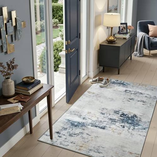 Toneed 3x5 Washable Non Slip Abstract Area Rugs for Bedroom Living Room by Toneed