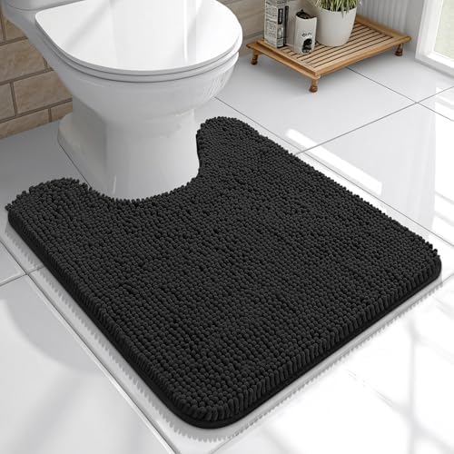 OLANLY Toilet Rugs U-Shaped 20x20, Soft Absorbent Chenille Contour Rugs by OLANLY