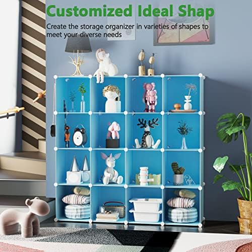 C&AHOME 16 Cube Storage Organizer Cube Shelves Units Storage Cubes, Blue - Image 5