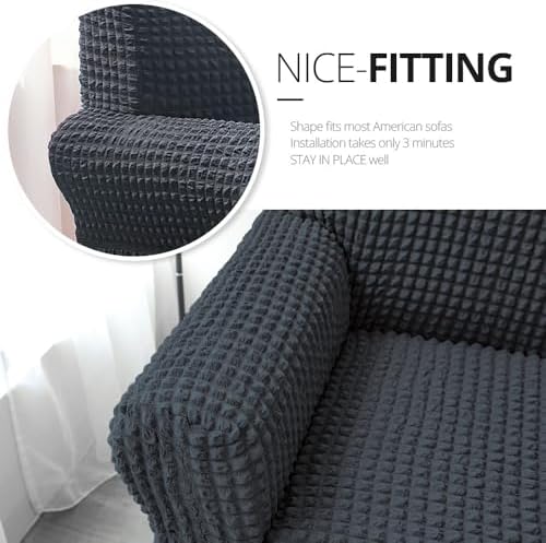 NICEEC Arm Chair Covers Armchair Covers Universal Slipcovers with Skirt - Image 3
