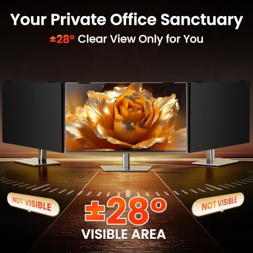 Magnetic 27 inch Privacy Screen for Monitor Frameless/Thin Bezel Computer 16:9 Aspect Ratio, Hanging Anti Blue Light Shield Eye Protection, 27in Removable Anti-Impact Privacy Protector Film - Image 4