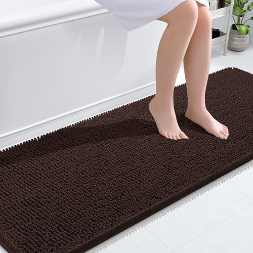 OLANLY Bathroom Runner Rugs 70x24, Extra Soft Absorbent Chenille Bath Rugs by OLANLY