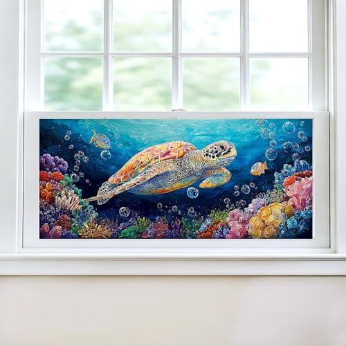 Cmialusie Sea Turtle Window Film 17.3 x 39.3 Inch Cling by NeedaOne