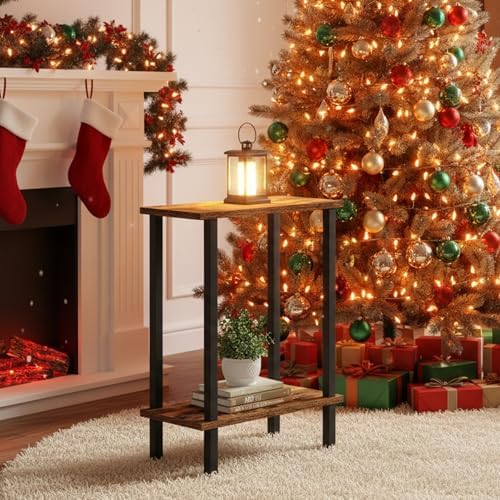TUTOTAK Narrow Side Table, 2-Tier Small End Table for Couch - Image 2