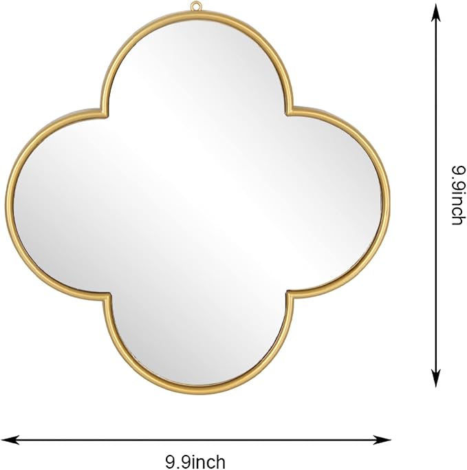 DECANIT Decorative Wall Mirrors Set of 3,Gold Clover Hanging Mirrors with Scalloped Frame for Living Room, Bedroom & Entryway, Accent Wall Decor - Image 6