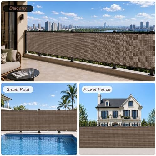 SUNNY GUARD 3' x 6' Balcony Privacy Screen, HDPE Patio Railing Cover Fence - Image 5