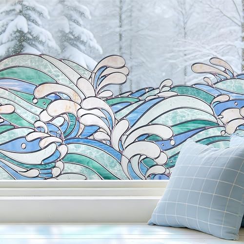 ADD.HERES Stained Glass Window Film, Window Film Decorative, 17.5 x 39.37in by ADDHERES