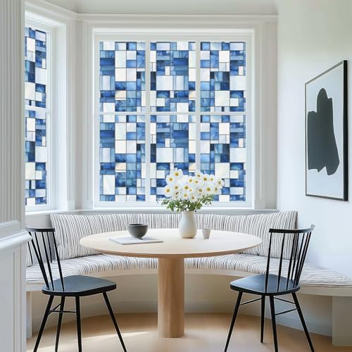 Window Privacy Film Frosted Glass Window Sticker Window Film Static Glass Cling Tint Non-Adhesive for Home Door Decorative Frosting Cover 17.5 X 78.7 inch - Image 4