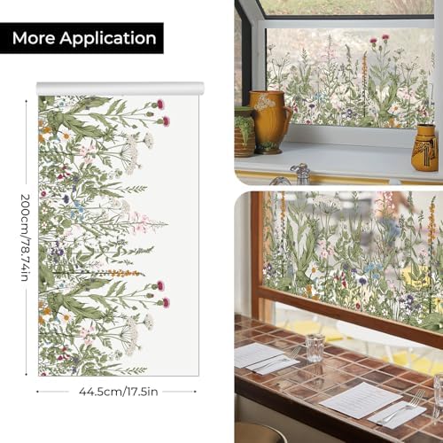 ADD.HERES Stained Glass Window Film, Window Film Decorative, 17.5 x 78.7 in - Image 2