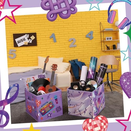 Bokon 2 Pcs Kpop Party Favors 11 Inch Cube Storage Bins with Handles - Image 5
