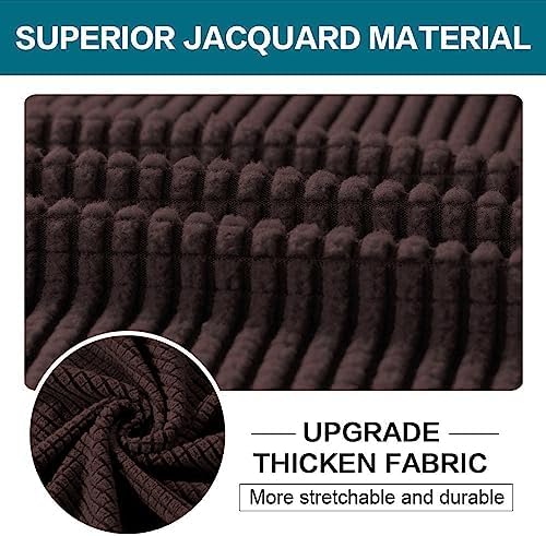 Turquoize 4 Piece Sofa Covers For 3 Cushion Couch Sofa Slipcover Soft Couch Cover For Dogs-Washable Sofa Furniture Covers With 3 Individual Cushion Covers Thick Jacquard Fabric (3 Cushion Sofa, Brown) - Image 3