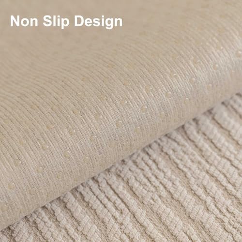 Soft Waterproof Chenille Cover Washable, Non Slip Sectional Sofa Covers for 3 Cushion Couch Sofa L Sharped Sofa Slipcover for Pets, Furniture Protector (1 PCS 36"x82" Coffee) - Image 5