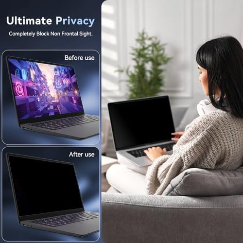 Laptop Privacy Screen 14 Inch Compatible with HP/Dell/Acer/Samsung/Asus/Lenovo/Toshiba,16:10 Aspect Removable Anti Glare Blue Light Filter Protector, 14 in Laptop Privacy Screen Shield - Image 2