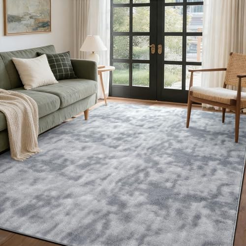 4x6 Tie-dye Grey Area Rug Non-Slip Washable Soft for Bedroom Living Room by FinRe%CC%80cHome