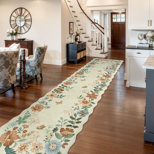 Lahome Floral Hallway Runner Rug Non Slip, 2'6''x10' Soft Washable Runner - Image 2